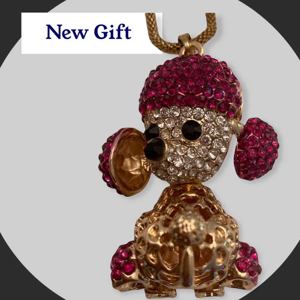 NWT “Off Park” Crystal Poodle Necklace $22